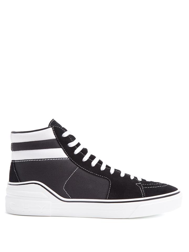 Givenchy High-top Suede And Canvas Trainers