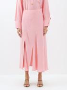 Rejina Pyo - Remi Slit-hem Crepe Midi Skirt - Womens - Light Pink