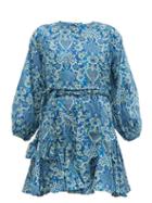 Matchesfashion.com Rhode - Ella Printed Cotton Mini Dress - Womens - Blue Print