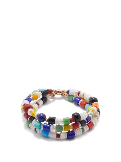 Liou - Set Of Three Somme Gold-plated Beaded Bracelets - Mens - Multi