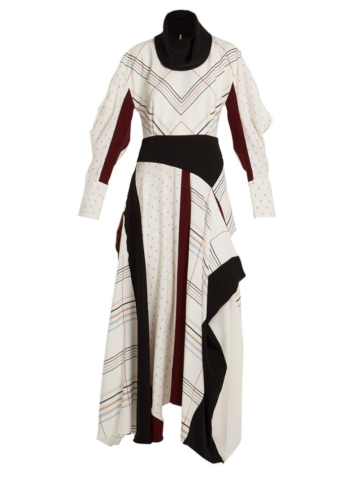 Roksanda Tulla Checked Silk-crepe Dress