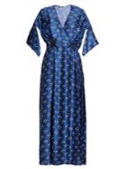 Fendi Drape-sleeve Satin Dress