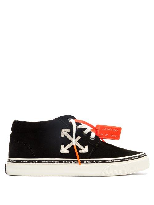 Matchesfashion.com Off-white - Logo Mid Top Suede Skate Trainers - Mens - Black