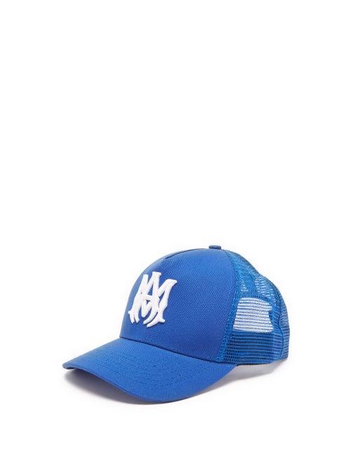 Amiri - Logo-appliqu Canvas Baseball Cap - Mens - Blue