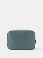 Smythson - Panama Zipped Leather Pouch - Mens - Green