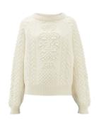 Matchesfashion.com Barrie - Cable Knit Cashmere And Lambswool Sweater - Womens - Ivory