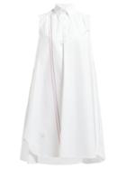 Matchesfashion.com Thom Browne - Striped Cotton Twill Shirtdress - Womens - White