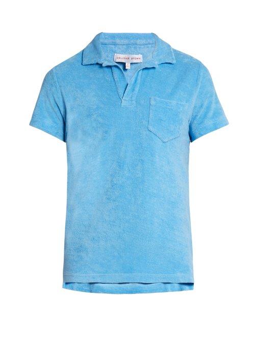Matchesfashion.com Orlebar Brown - Terry Towelling Cotton Polo Shirt - Mens - Blue
