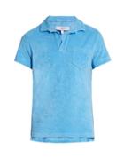 Matchesfashion.com Orlebar Brown - Terry Towelling Cotton Polo Shirt - Mens - Blue