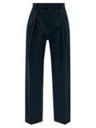Valentino - Pleated Wool-twill Trousers - Mens - Black