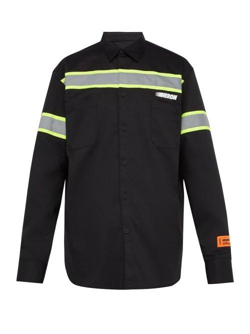 Matchesfashion.com Heron Preston -  Reflective Panelled Canvas Shirt - Mens - Black