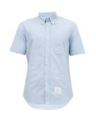 Matchesfashion.com Thom Browne - Tricolour Button-down Collar Cotton-oxford Shirt - Mens - Light Blue