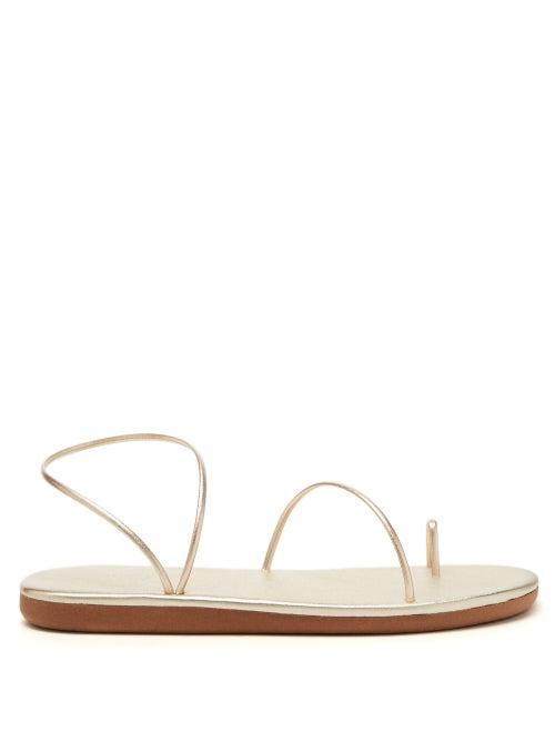 Ancient Greek Sandals - Kansiz Crossover-strap Leather Sandals - Womens - Gold