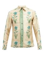 Mens Rtw 73 London - Floral-print Silk Shirt - Mens - Beige Multi