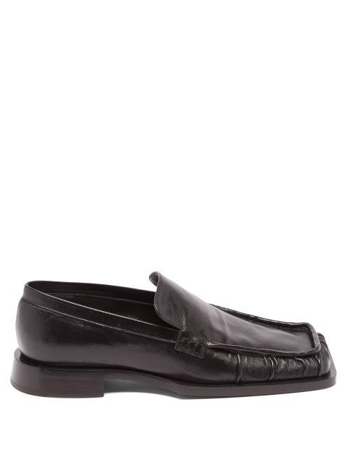 Jil Sander - Nikki Square-toe Leather Loafers - Womens - Black