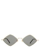 Matchesfashion.com Saint Laurent - Lisa Diamond Frame Metal Sunglasses - Womens - Gold Multi