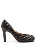 Matchesfashion.com Bottega Veneta - Square Toe Quilted Leather Pumps - Womens - Black