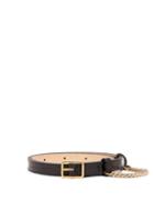 Matchesfashion.com Hillier Bartley - Crocodile-effect Slim Leather Belt - Womens - Black Gold