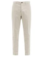 Matchesfashion.com Altea - Dumbo Brushed Cotton Blend Slim Leg Trousers - Mens - Beige