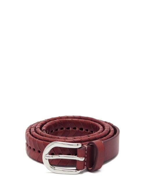 Matchesfashion.com Isabel Marant - Pagoo Braided Leather Belt - Womens - Burgundy