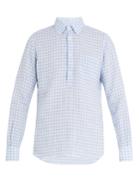 Glanshirt Eric Point-collar Gingham Linen Shirt