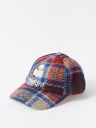 Isabel Marant - Tyron Logo-embroidered Checked Cap - Womens - Blue Check
