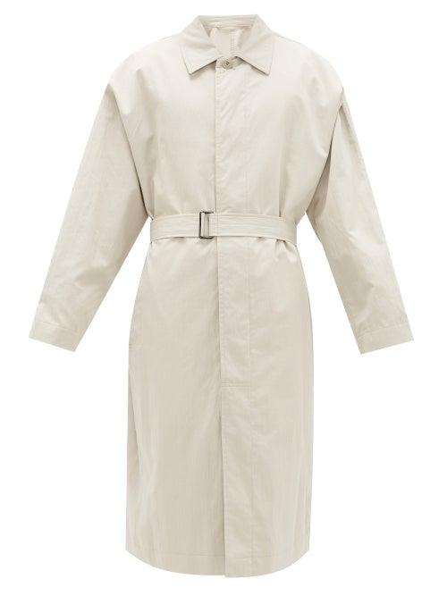 Matchesfashion.com Lemaire - Water-repellent Cotton-blend Overcoat - Mens - Light Grey