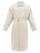 Matchesfashion.com Lemaire - Water-repellent Cotton-blend Overcoat - Mens - Light Grey