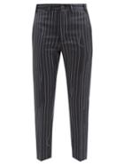 Vivienne Westwood - George Broken-pinstripe Wool Trousers - Womens - Navy