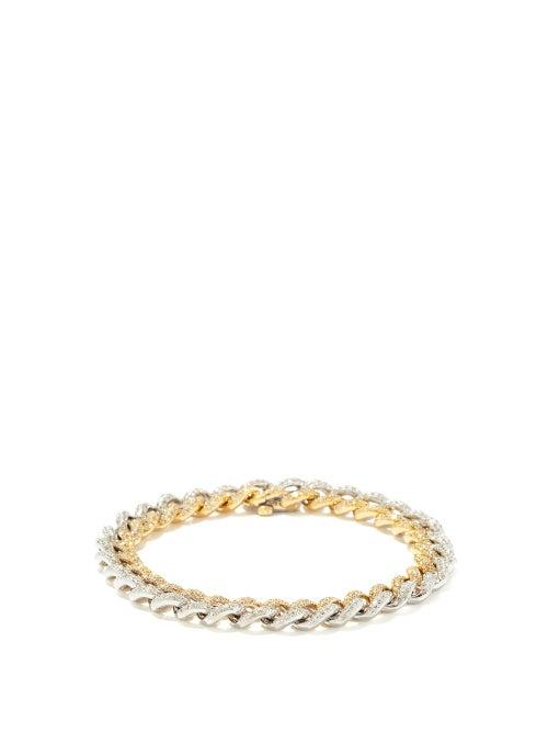 Matchesfashion.com Shay - Diamond & 18kt Gold Chain-link Bracelet - Womens - Silver Gold