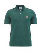 Matchesfashion.com Ami - Logo-patch Cotton-piqu Polo Shirt - Mens - Green