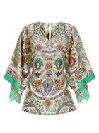 Matchesfashion.com Etro - Chiquitisi Floral Print Silk Crepe De Chine Top - Womens - White Print