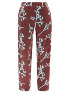 Ladies Lingerie Asceno - London Floral-print Silk Pyjama Trousers - Womens - Red Multi