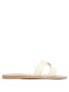 Matchesfashion.com Ancient Greek Sandals - Desmos Coin Embellished Leather Slides - Womens - White