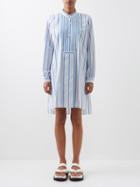Maison Margiela - Striped Cotton-poplin Shirt Dress - Womens - Blue Stripe
