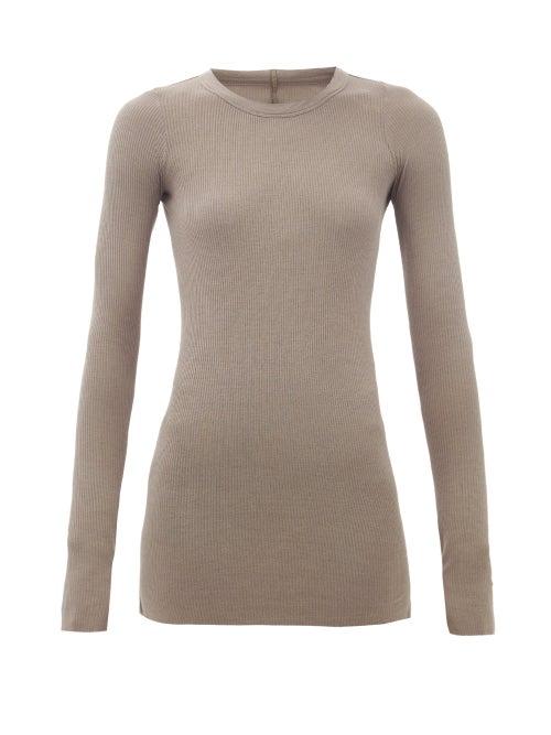 Matchesfashion.com Rick Owens Drkshdw - Long-sleeved Ribbed-jersey T-shirt - Womens - Grey