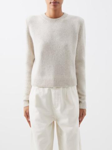 The Elder Statesman - Cropped Cashmere Sweater - Womens - White
