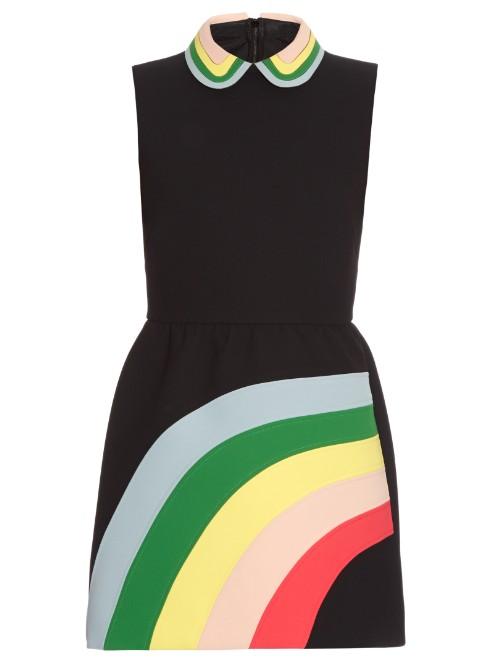 Redvalentino Rainbow Panel And Collar Dress