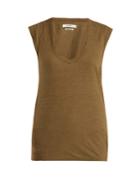 Isabel Marant Étoile Zanky Cap-sleeved Linen T-shirt
