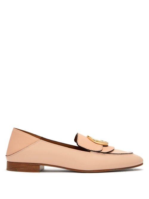 Matchesfashion.com Chlo - Chlo Collapsible Heel Leather Loafers - Womens - Pink