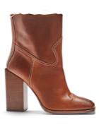 Saint Laurent Jodie Square-toe Leather Ankle Boots
