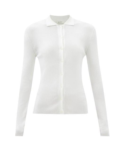 The Row - Dryan Buttoned Silk Sweater - Womens - Cream