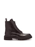 Matchesfashion.com Valentino - V Logo Lace Up Leather Boots - Womens - Black