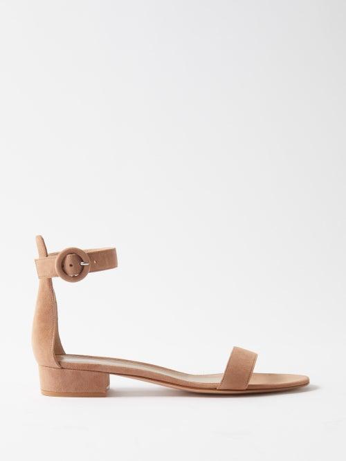 Gianvito Rossi - Portofino 20 Suede Sandals - Womens - Brown