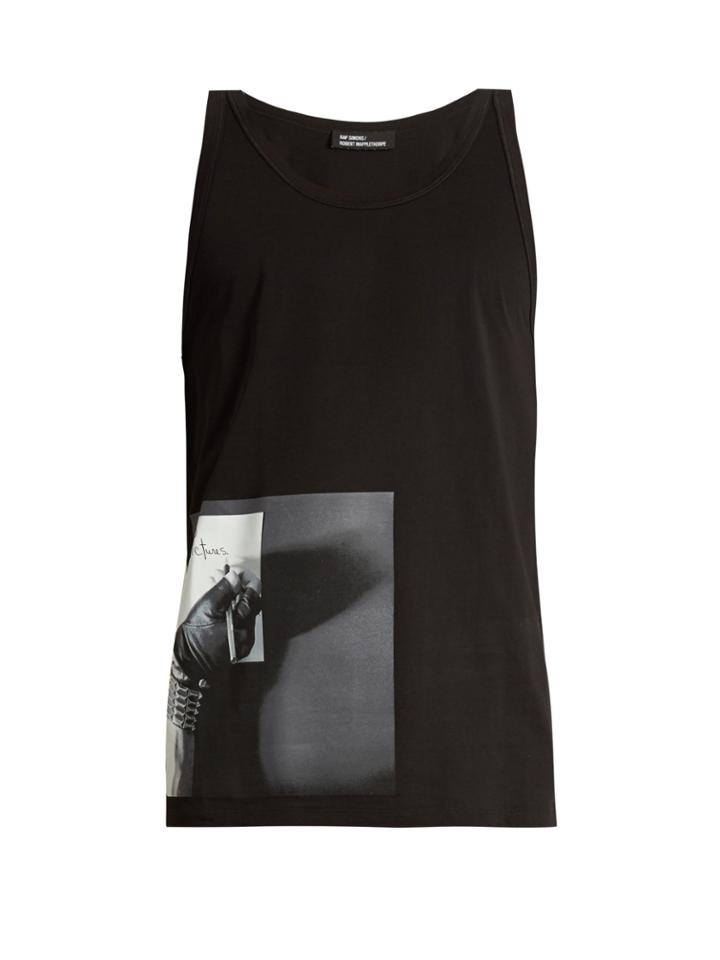 Raf Simons Hand-print Cotton Tank Top