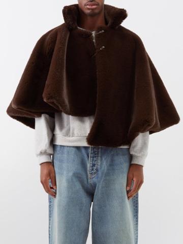 Liberal Youth Ministry - Faux-fur Cropped Cape - Mens - Brown