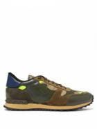Matchesfashion.com Valentino - Rockrunner Camouflage Low Top Leather Trainers - Mens - Green