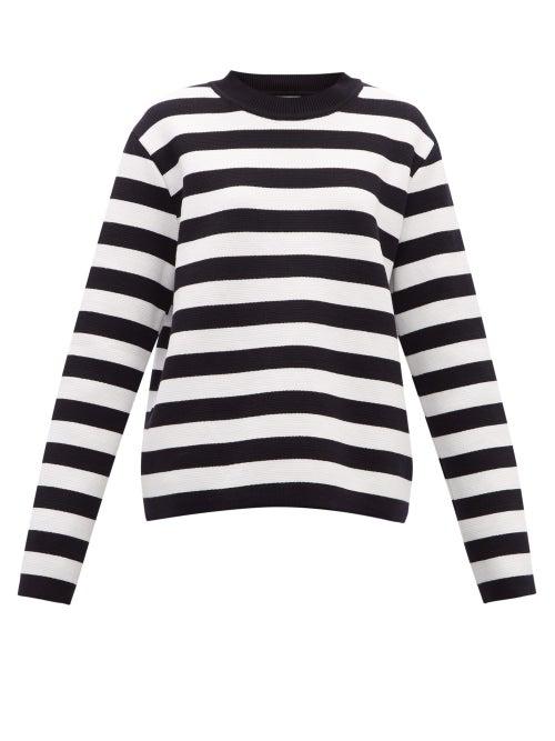 Matchesfashion.com Connolly - Striped Cotton Sweater - Womens - Navy White