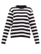 Matchesfashion.com Connolly - Striped Cotton Sweater - Womens - Navy White