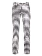 Matchesfashion.com Alexander Mcqueen - Cropped Houndstooth Denim Trousers - Womens - White Multi